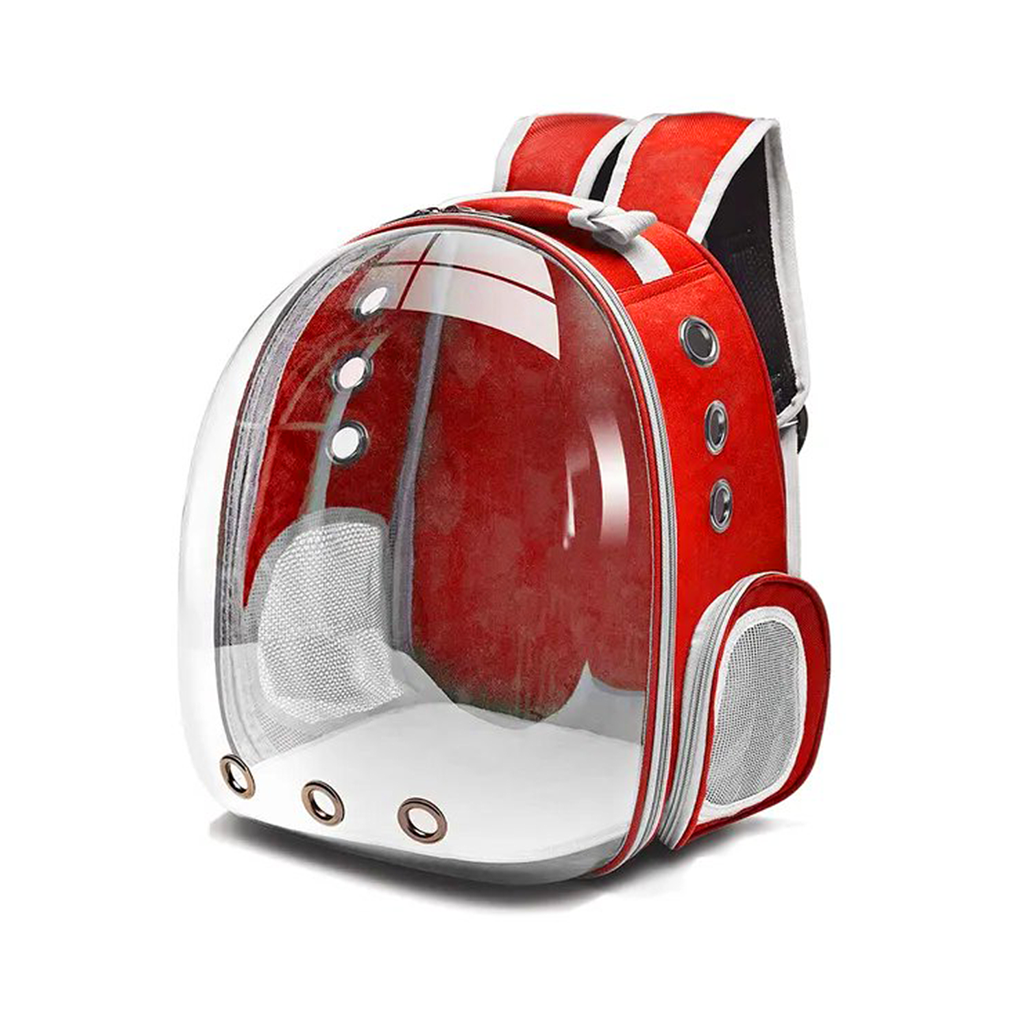 Mochila transportadora de Gatos Roja -3