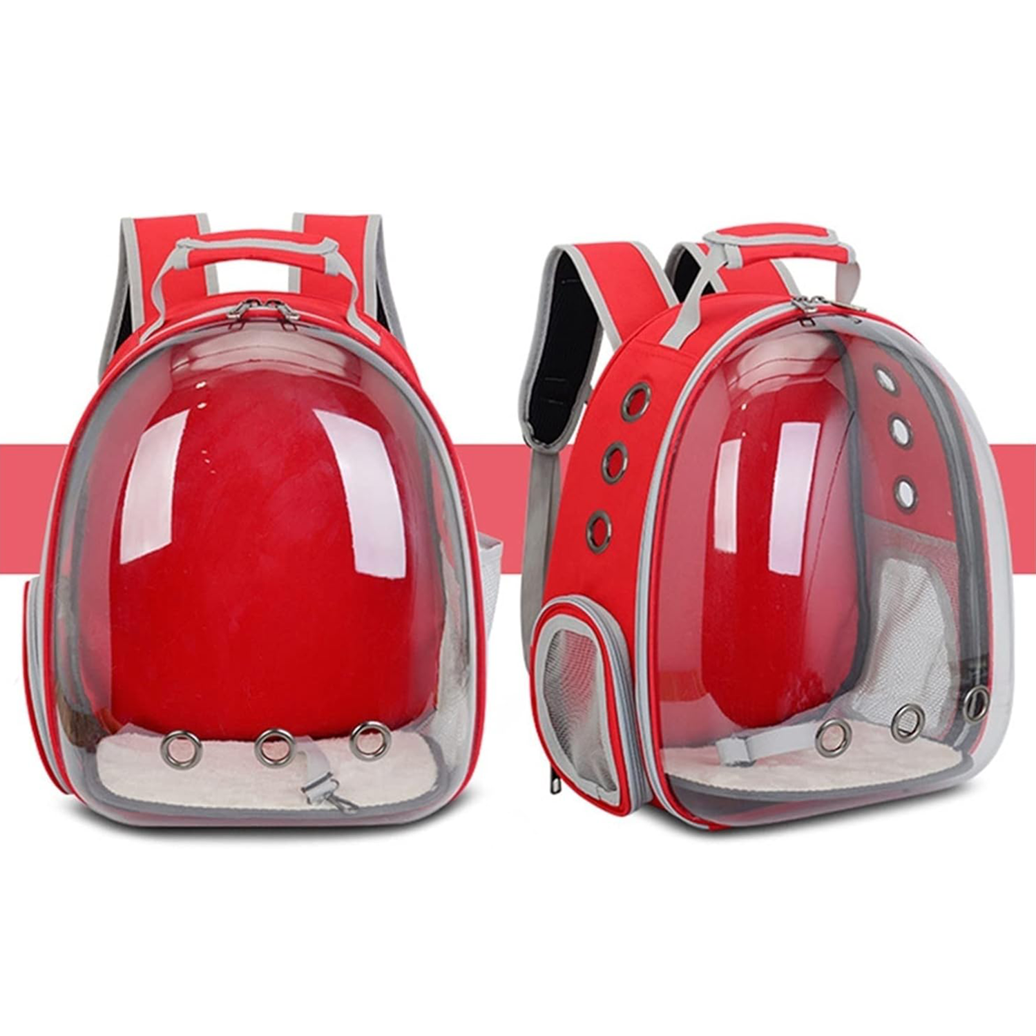 Mochila transportadora de Gatos Roja -4