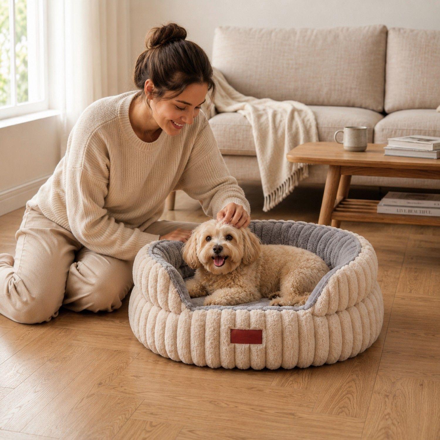 Cama Antiestres Ergonomica Antideslizante Mascotas 67 cm-4