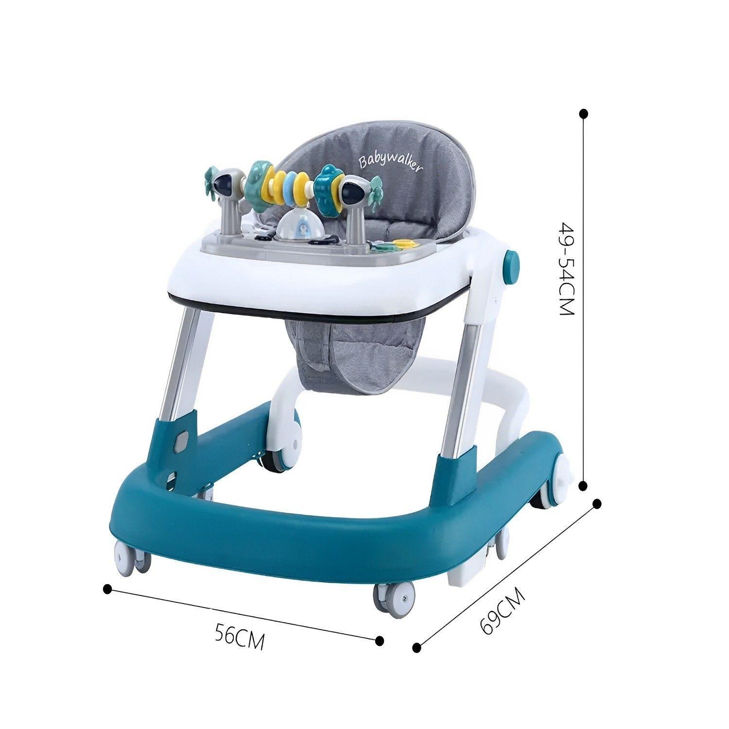 Andador 2 en 1 Caminador 360° Celeste-2
