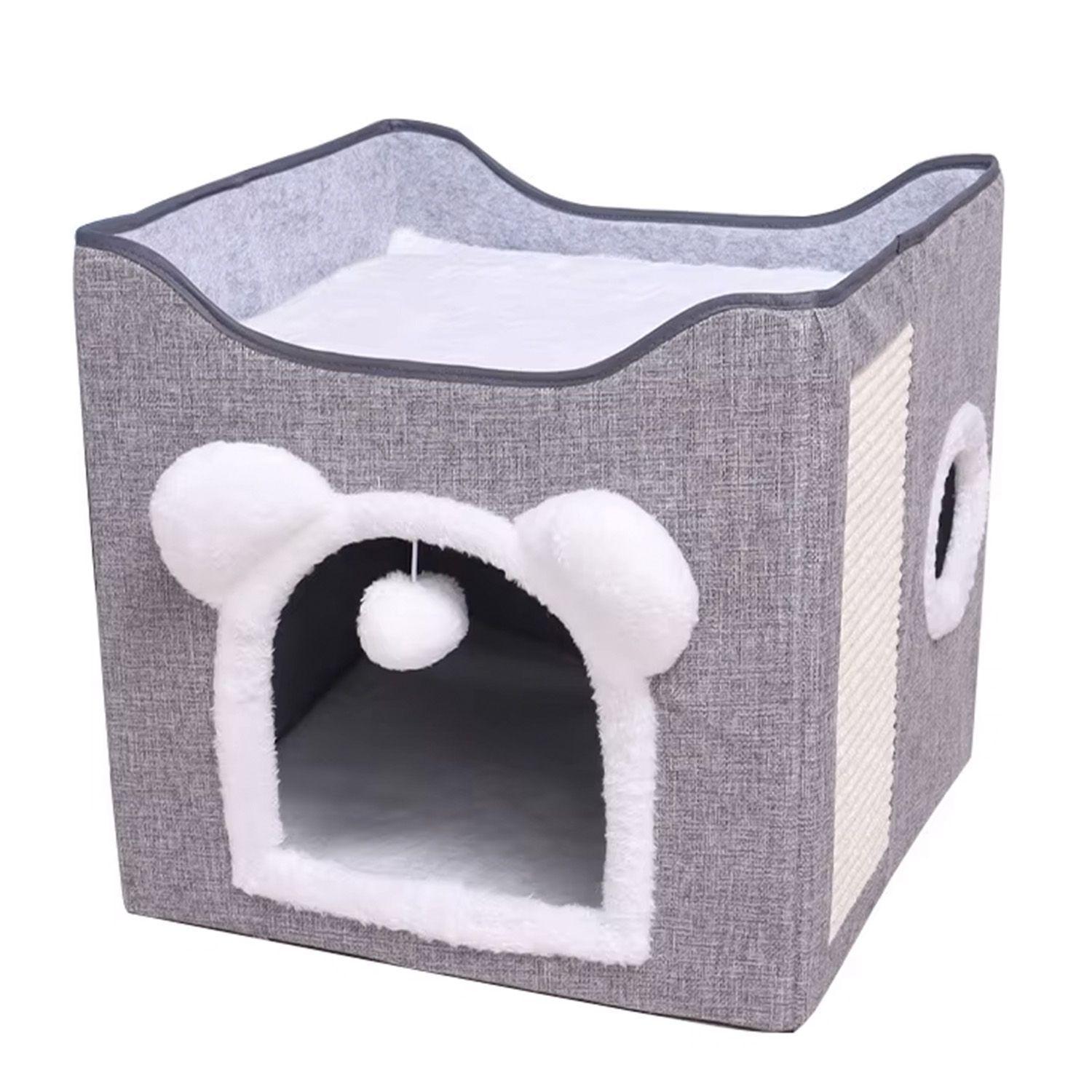 Cama Mascota Soft Confort Plegable Orejitas Con Techo 39cm-0