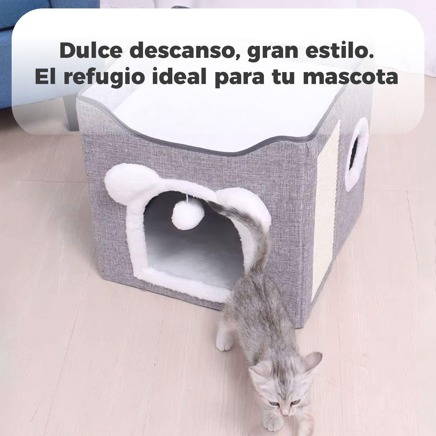 Cama Mascota Soft Confort Plegable Orejitas Con Techo 39cm-1