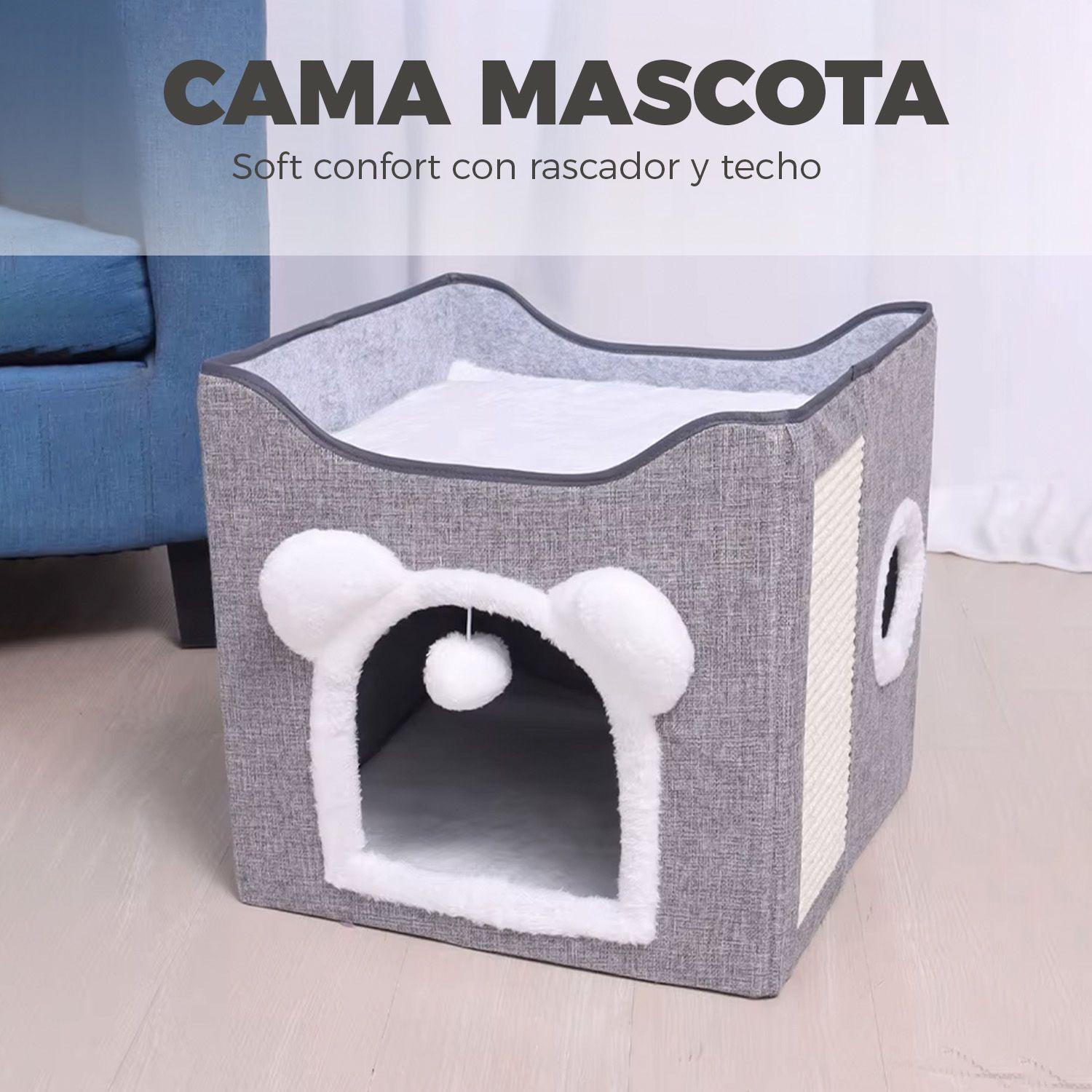 Cama Mascota Soft Confort Plegable Orejitas Con Techo 39cm-2