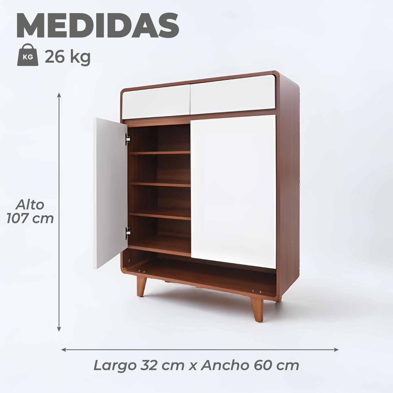 Zapatero Elegance Puertas y Cajones Organizador Estante 60Cm-2