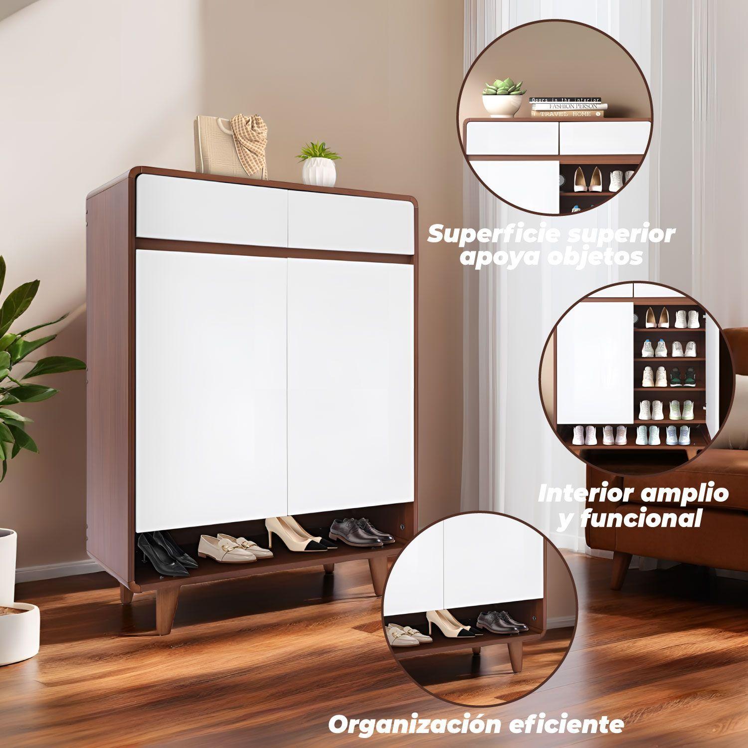 Zapatero Elegance Puertas y Cajones Organizador Estante 60Cm-3