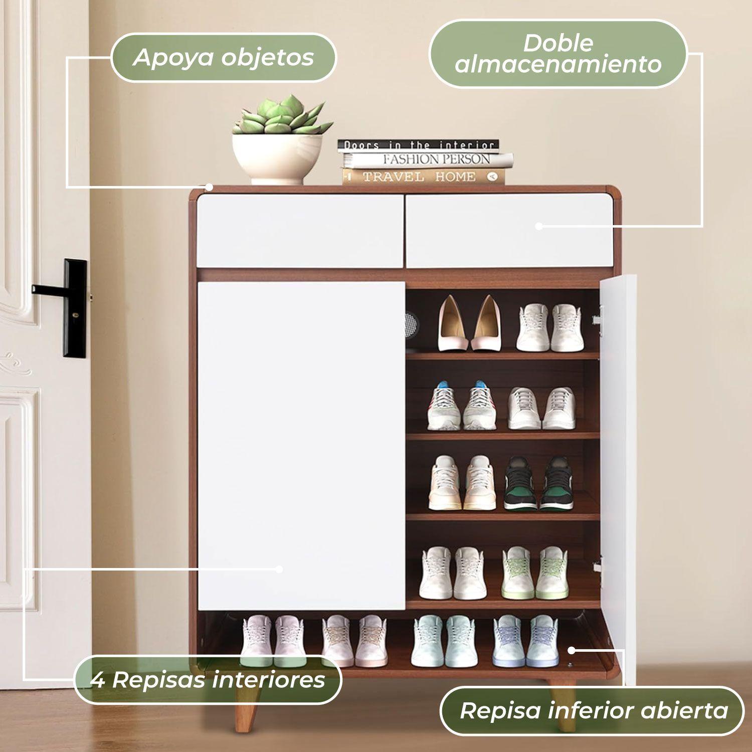 Zapatero Elegance Puertas y Cajones Organizador Estante 60Cm-5