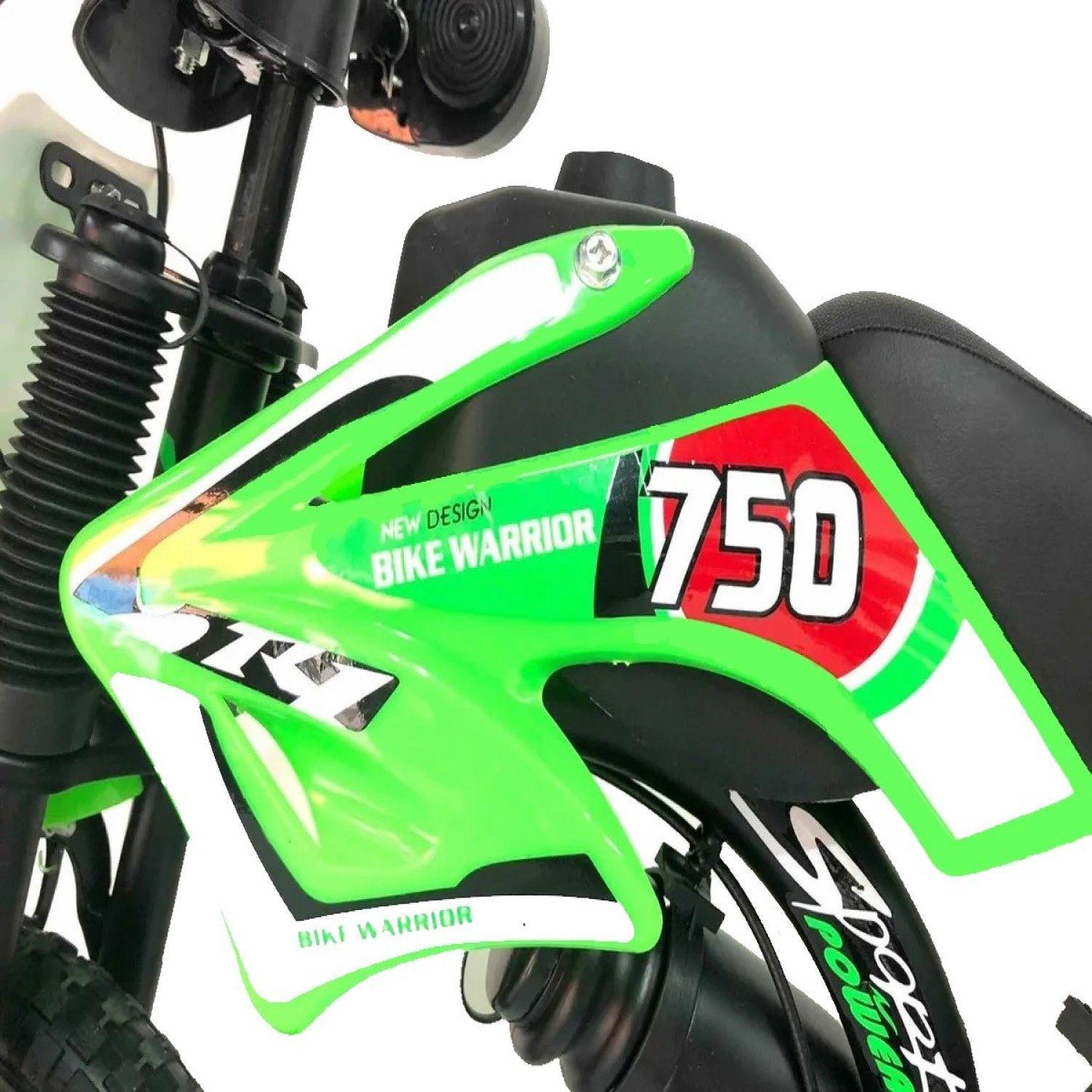 Bicimoto Bicicleta Infantil Con Sonidos Aro 12 Verde-5