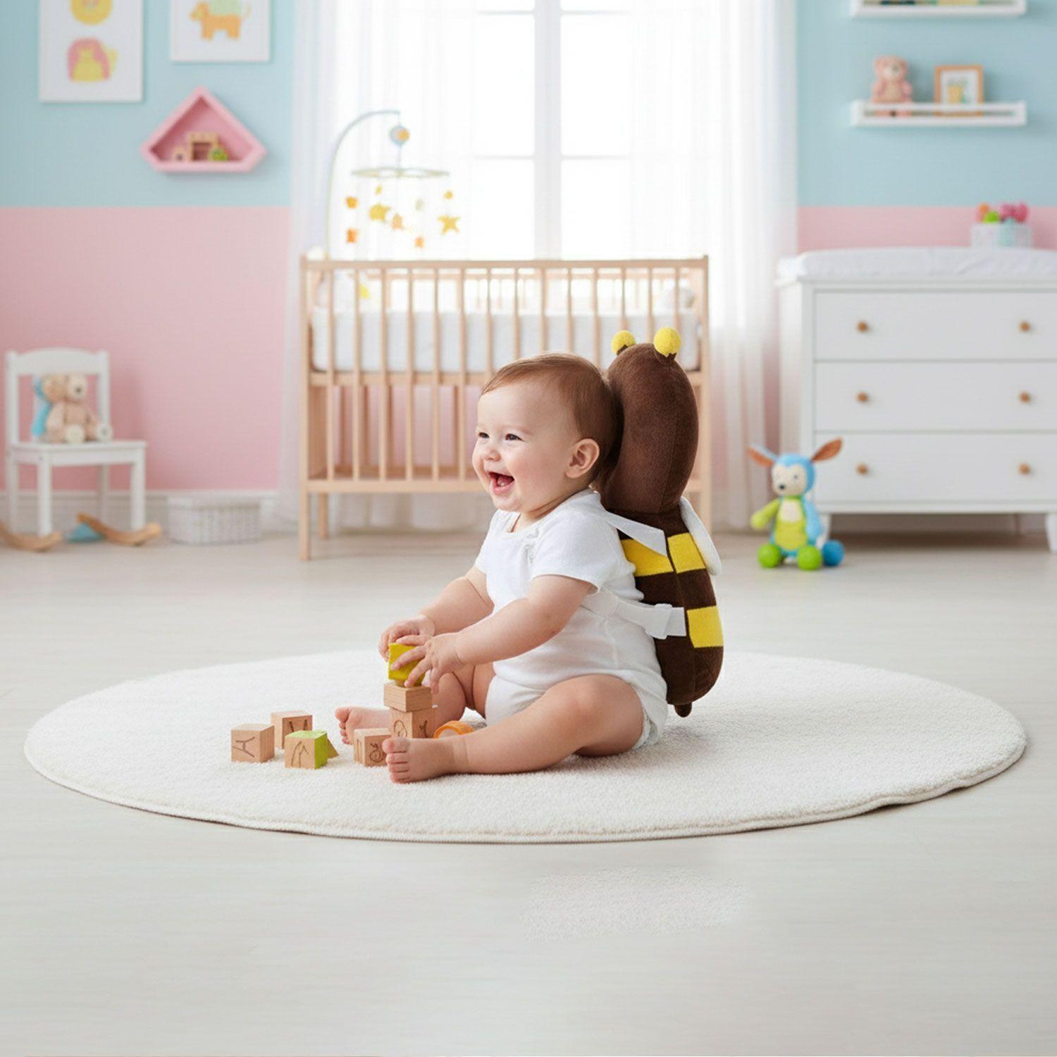 Mochila Protectora Cabeza Bebes Cojin Antigolpes Abejita -3