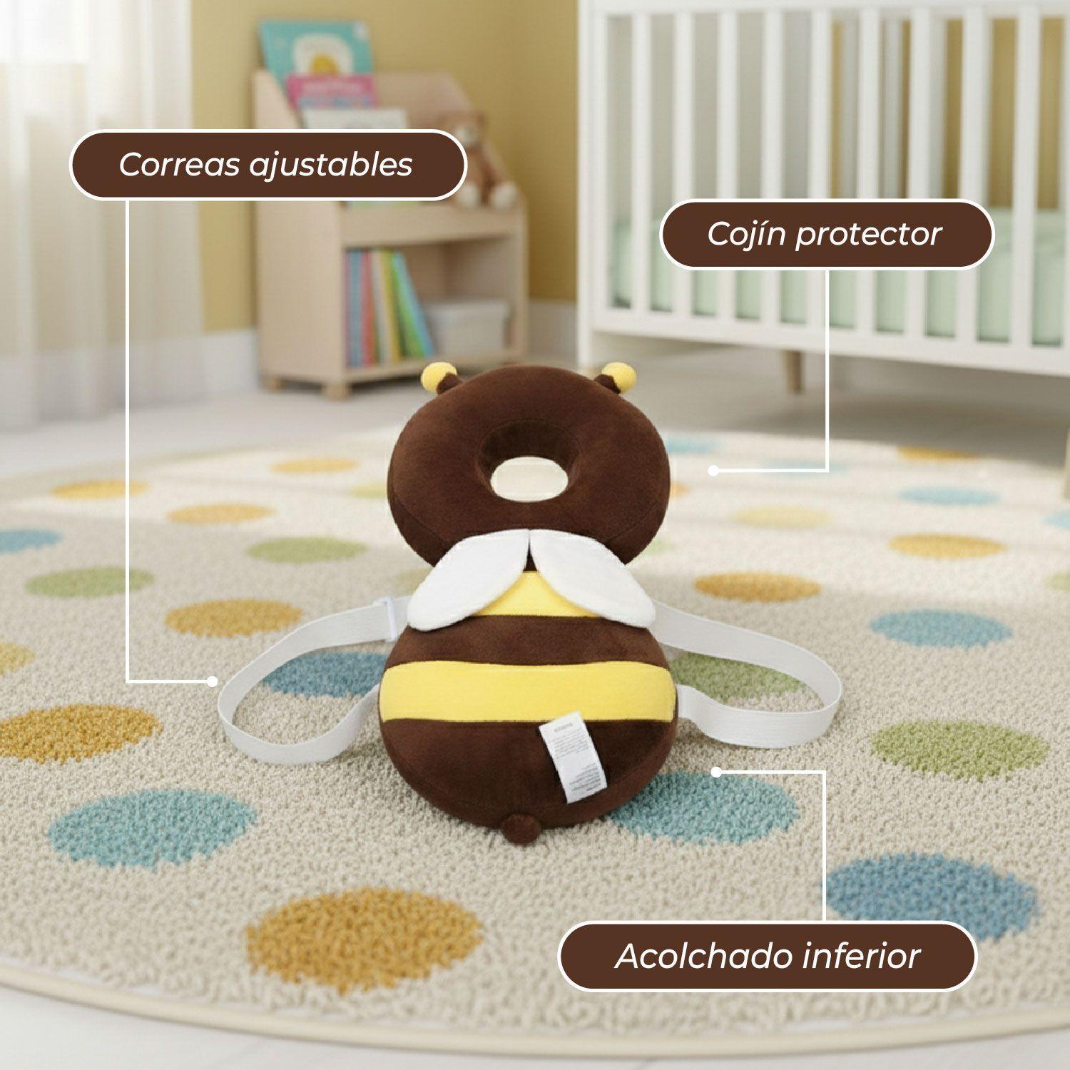 Mochila Protectora Cabeza Bebes Cojin Antigolpes Abejita -3