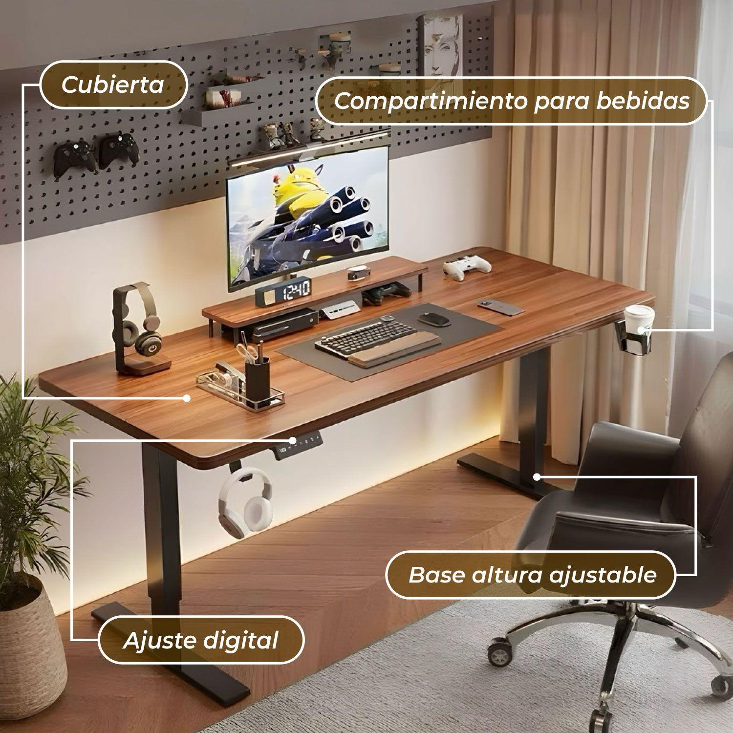 Escritorio Mesa Altura Ajustable Eléctrico de 72-117/140 cm-5