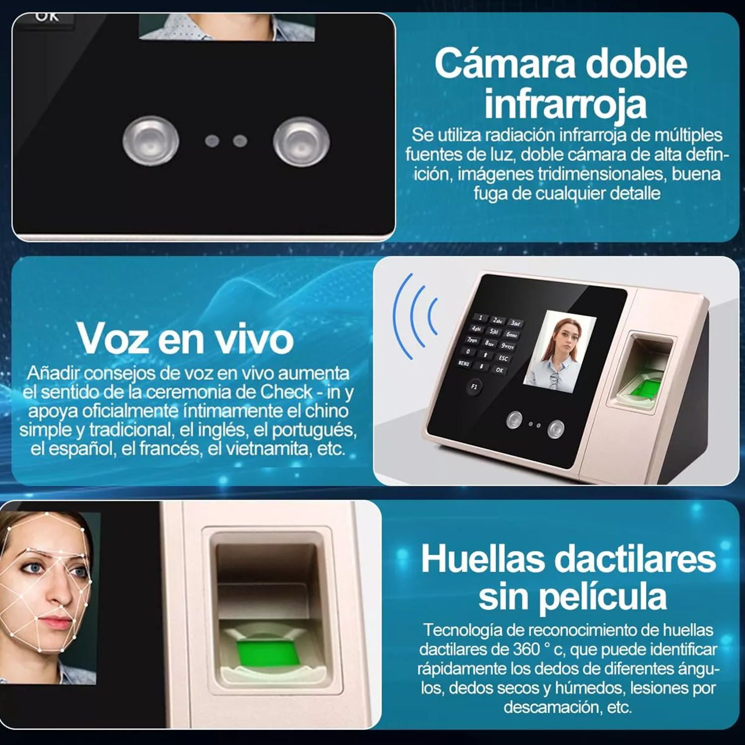 Reloj Control Asistencia Lector Biometrico Facial Y Huella-4