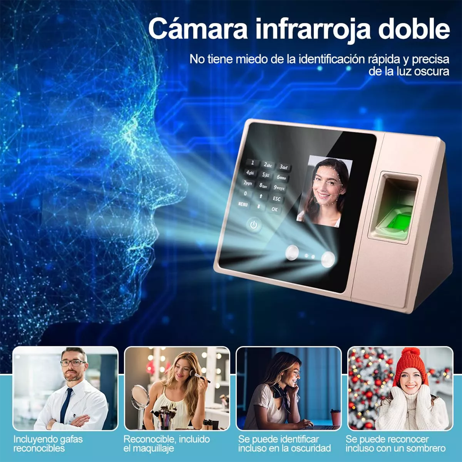 Reloj Control Asistencia Lector Biometrico Facial Y Huella-5