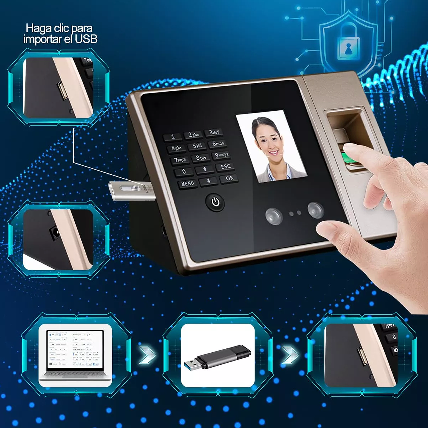 Reloj Control Asistencia Lector Biometrico Facial Y Huella-6