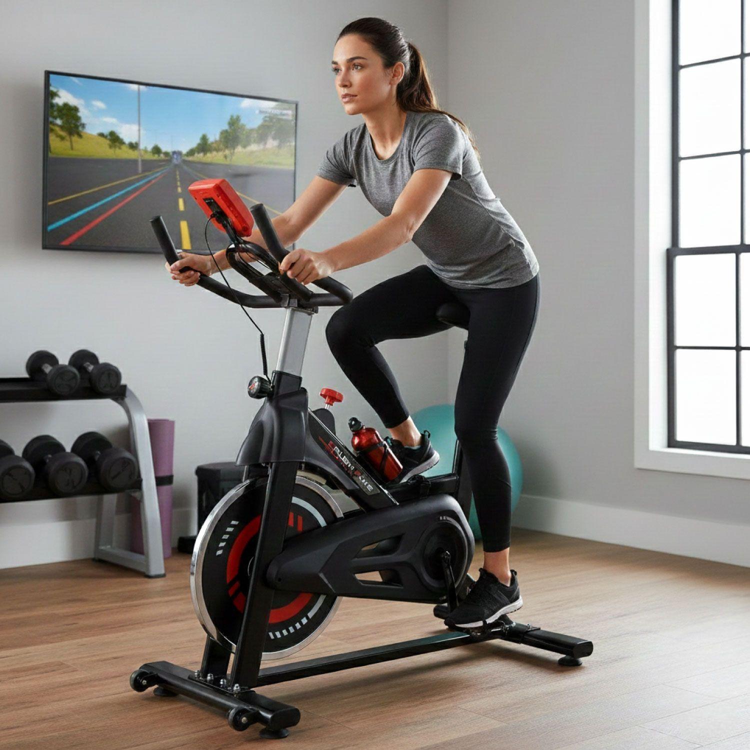 Bicicleta Spinning Estatica Q6 Pro 6 KG con Monitor-4