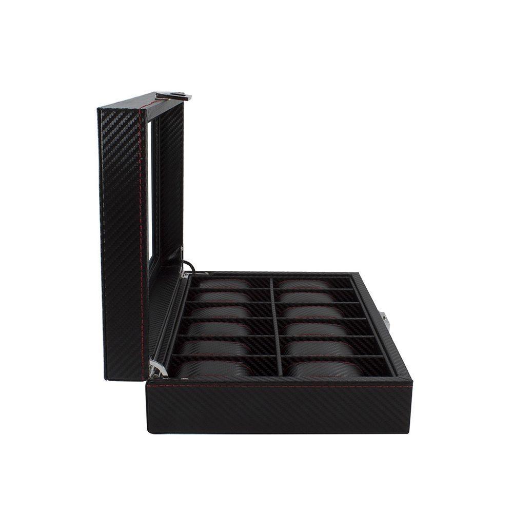 Caja Estuche Organizador de 12 Relojes Bordado Elegante-2