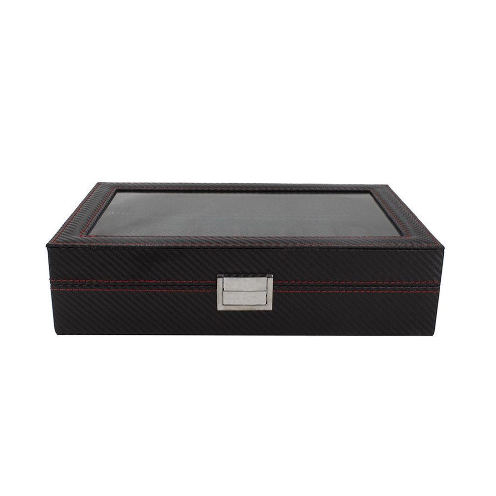 Caja Estuche Organizador de 12 Relojes Bordado Elegante-3