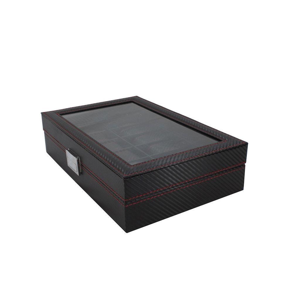 Caja Estuche Organizador de 12 Relojes Bordado Elegante-4