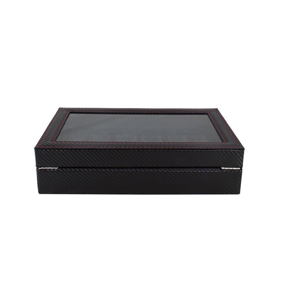 Caja Estuche Organizador de 12 Relojes Bordado Elegante-5