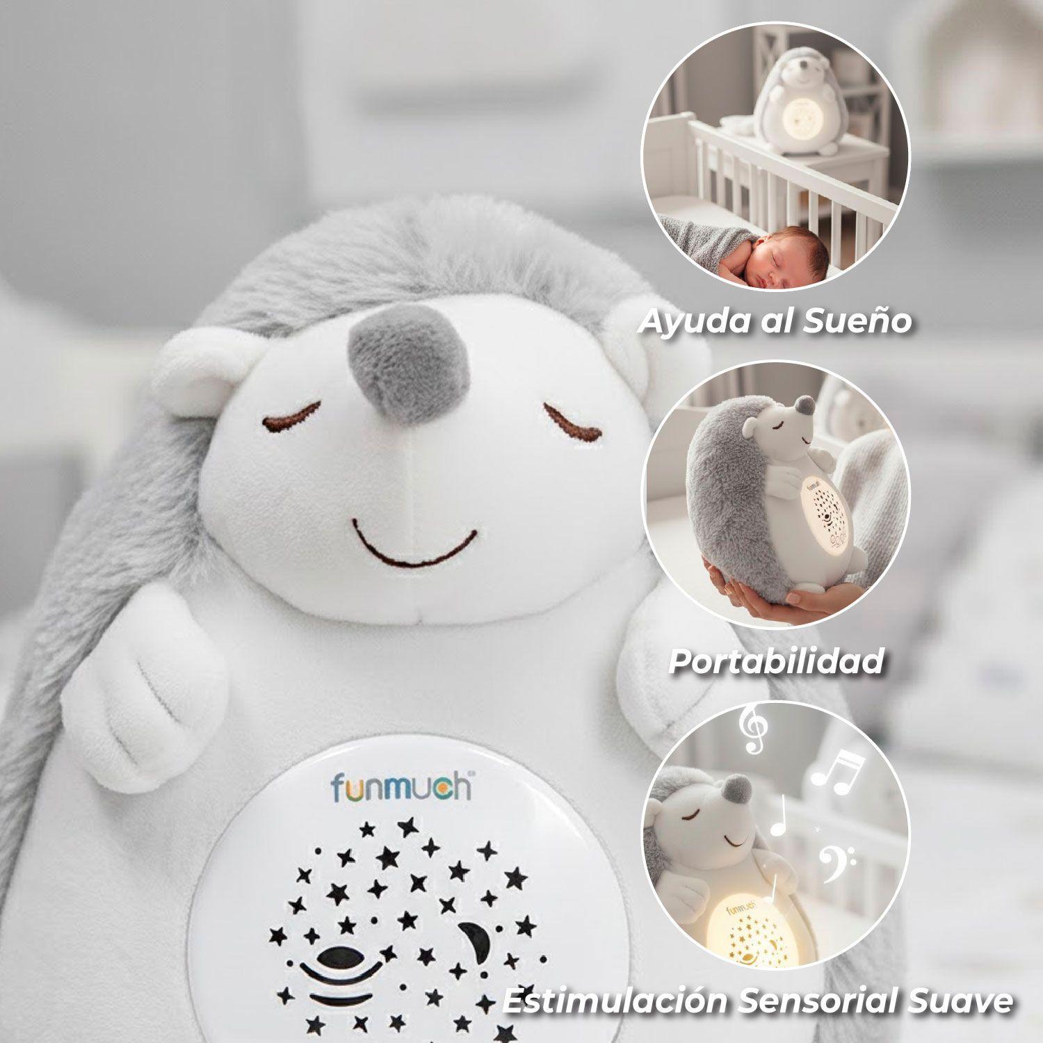 Peluche Sonido Ruido Blanco Luz Nocturna Erizo-2