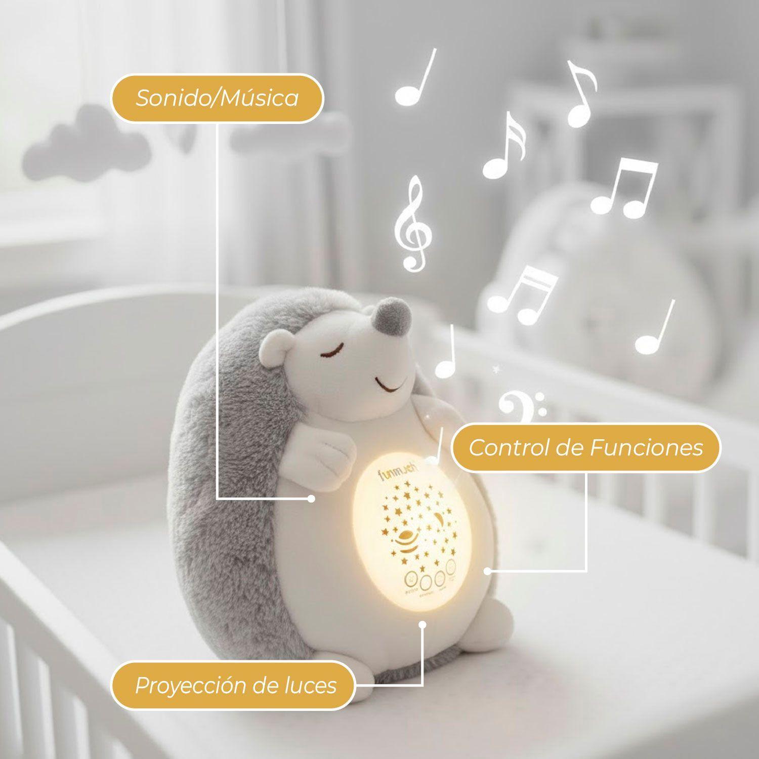 Peluche Sonido Ruido Blanco Luz Nocturna Erizo-4