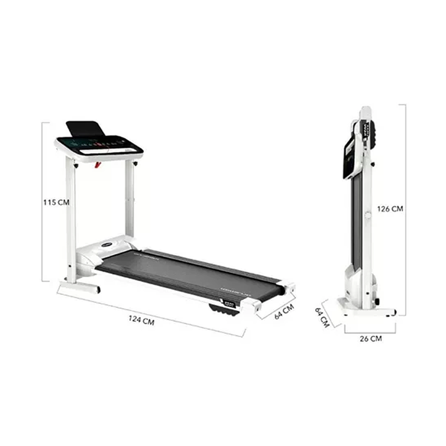 Trotadora Electrica K500 Plegable Super Compacta Blanca-1