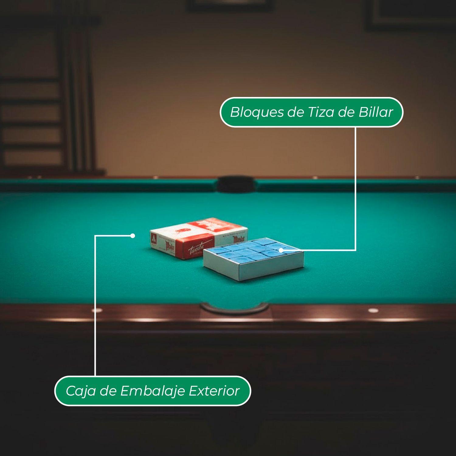 Set 12 Tiza De Pool Azul Gruesa -4