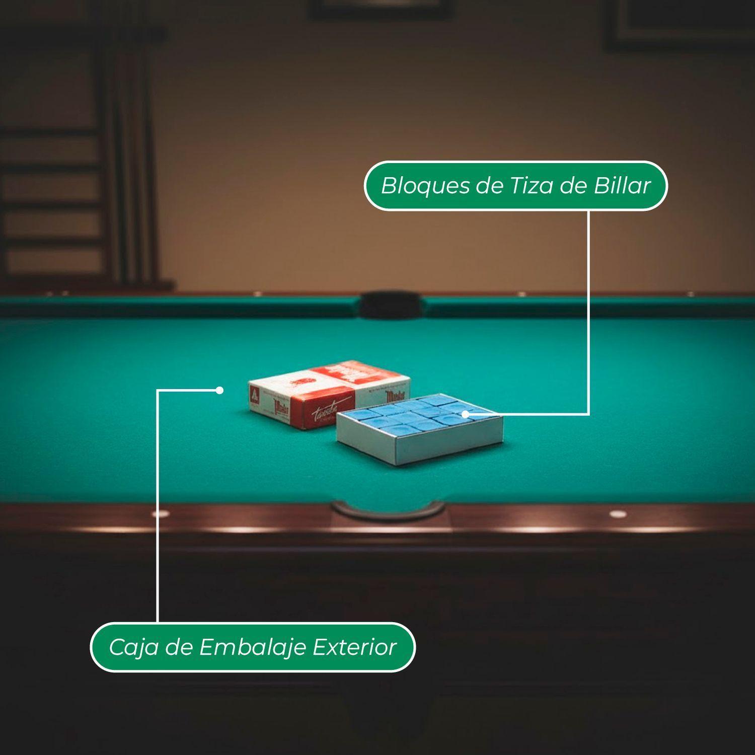 Set 12 Tiza De Pool Azul Gruesa -5