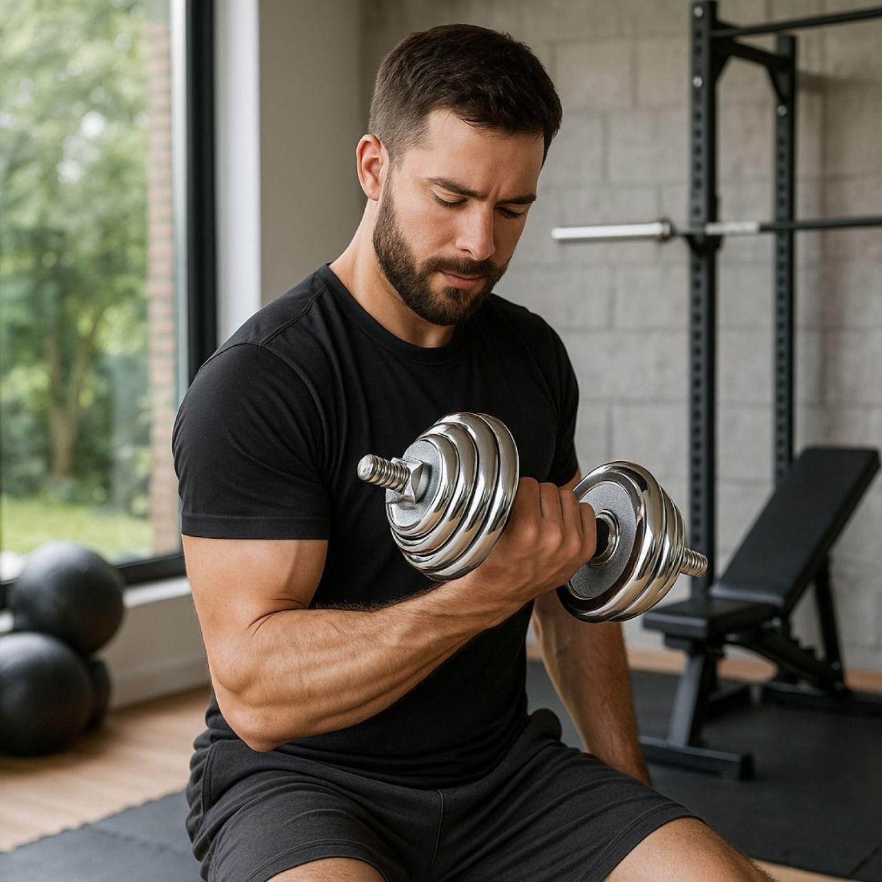 Juego de Mancuernas 30 Kg Acero Cromadas + Barra y Maletin-2