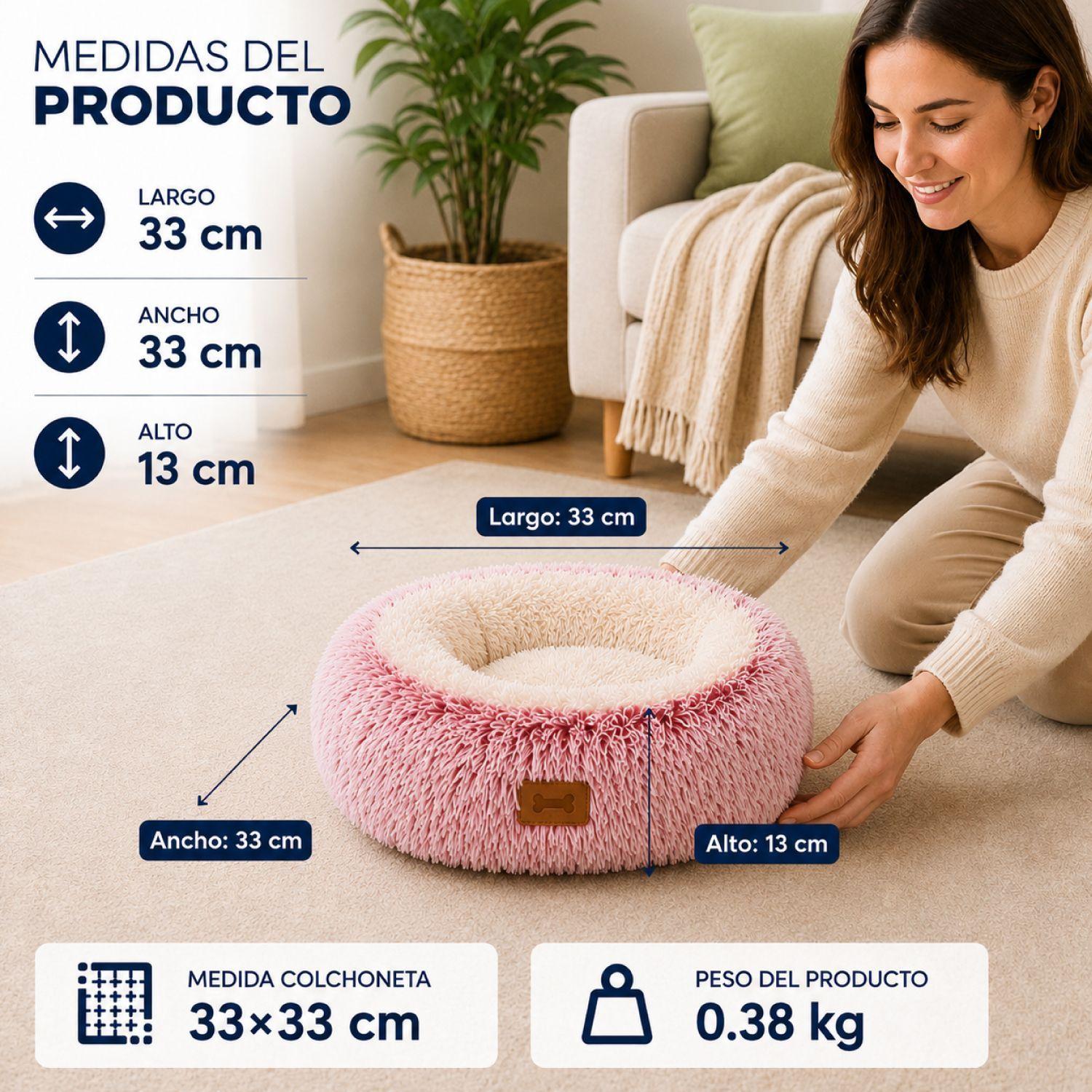 Cama Nido Antiestrés  Redonda Para Perro y Gato 33cm-2