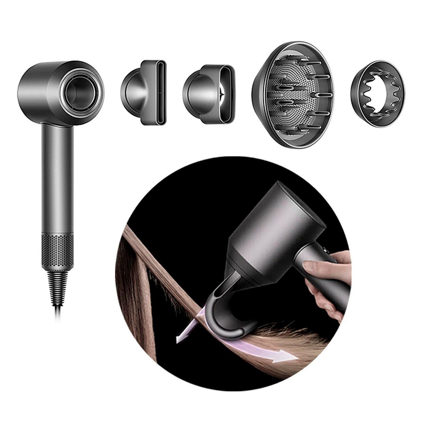 Secador De Pelo Tipo Dyson Supersonic Con Difusor Gris Cromado-2