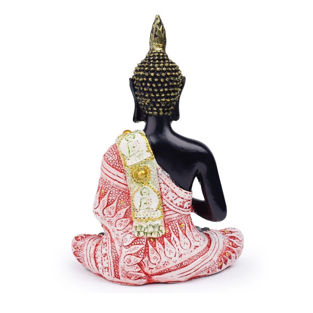 Figura Buda En Meditación Estatua Decorativa Rosada-4