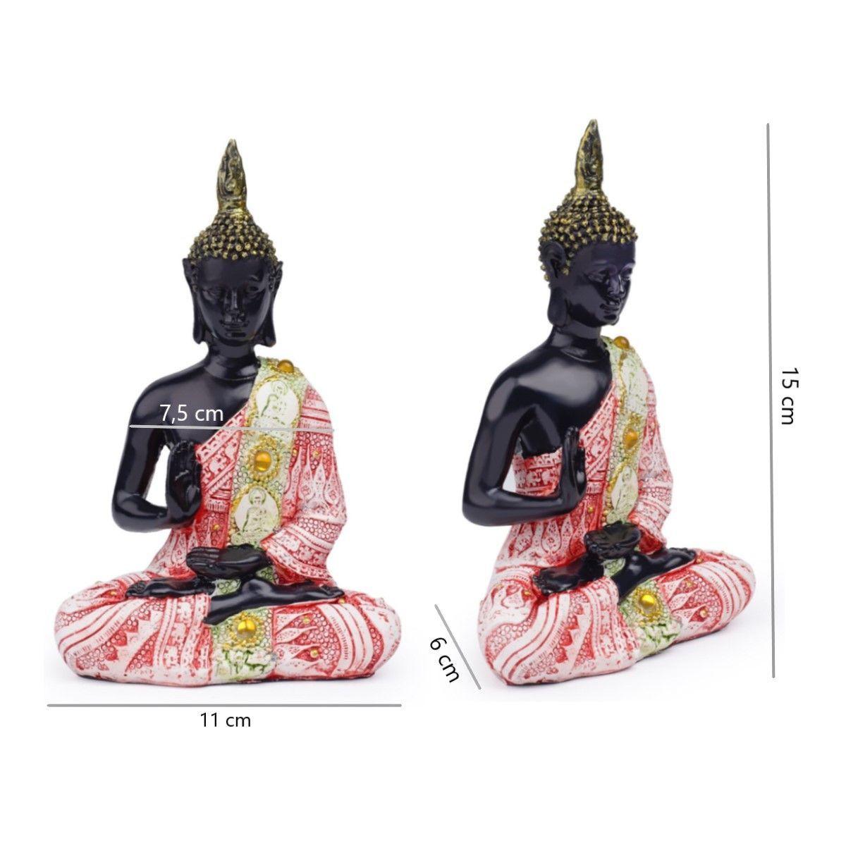 Figura Buda En Meditación Estatua Decorativa Rosada-5