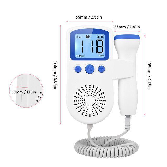Monitor Fetal Doppler Ultrasonido Latidos Azul-2