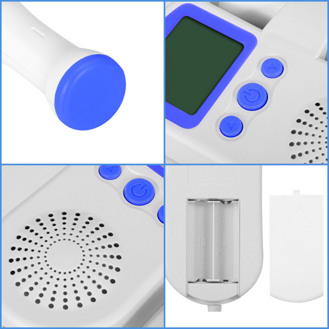 Monitor Fetal Doppler Ultrasonido Latidos Azul-4
