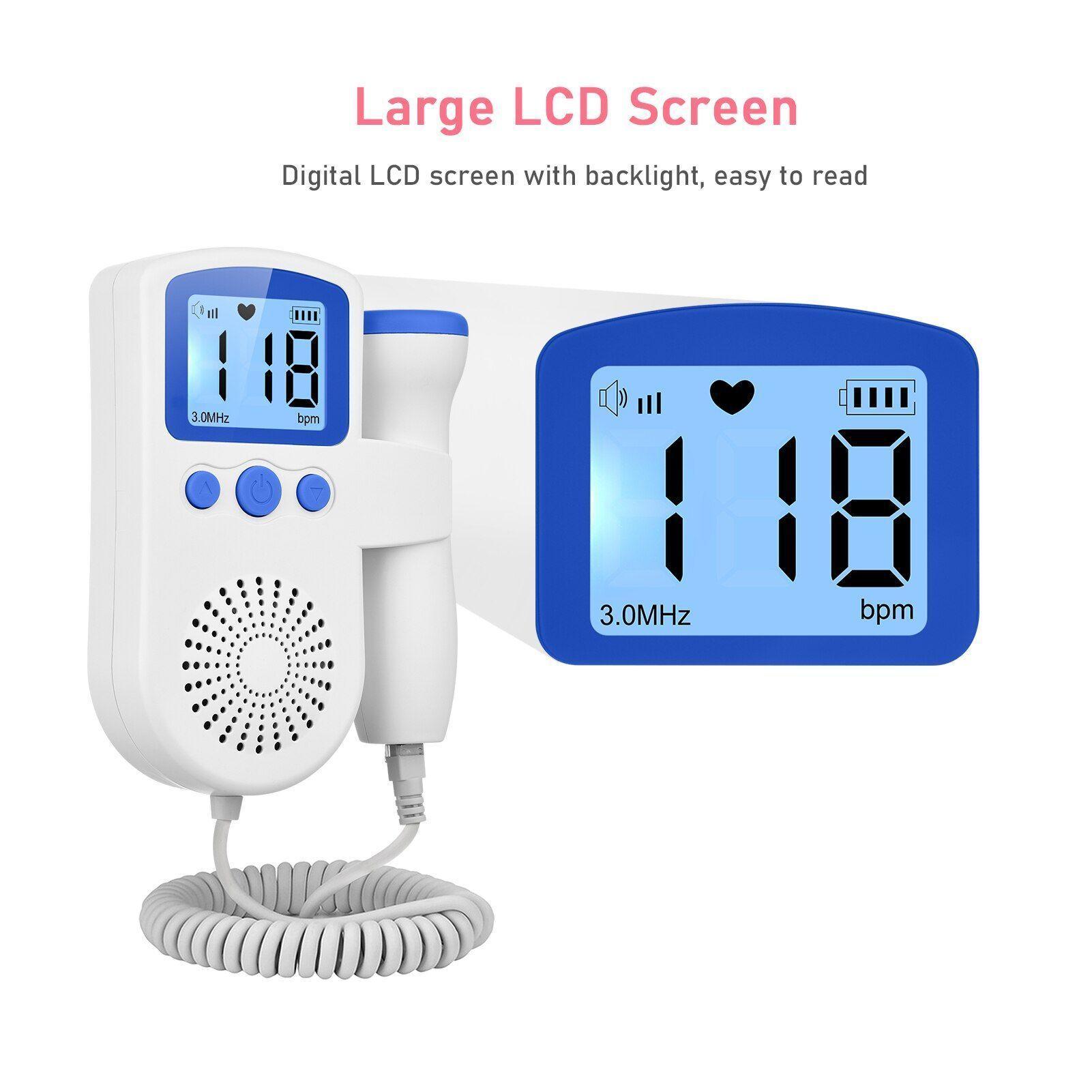 Monitor Fetal Doppler Ultrasonido Latidos Azul-7