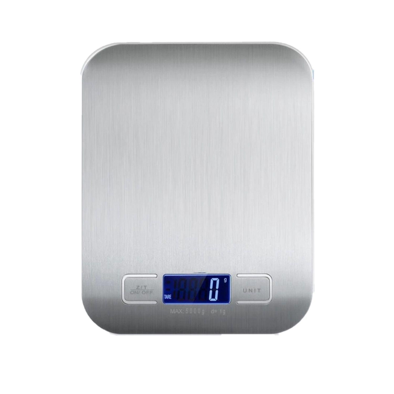 Pesa Balanza De Cocina Digital Acero Inoxidable 5 Kg Gris-0