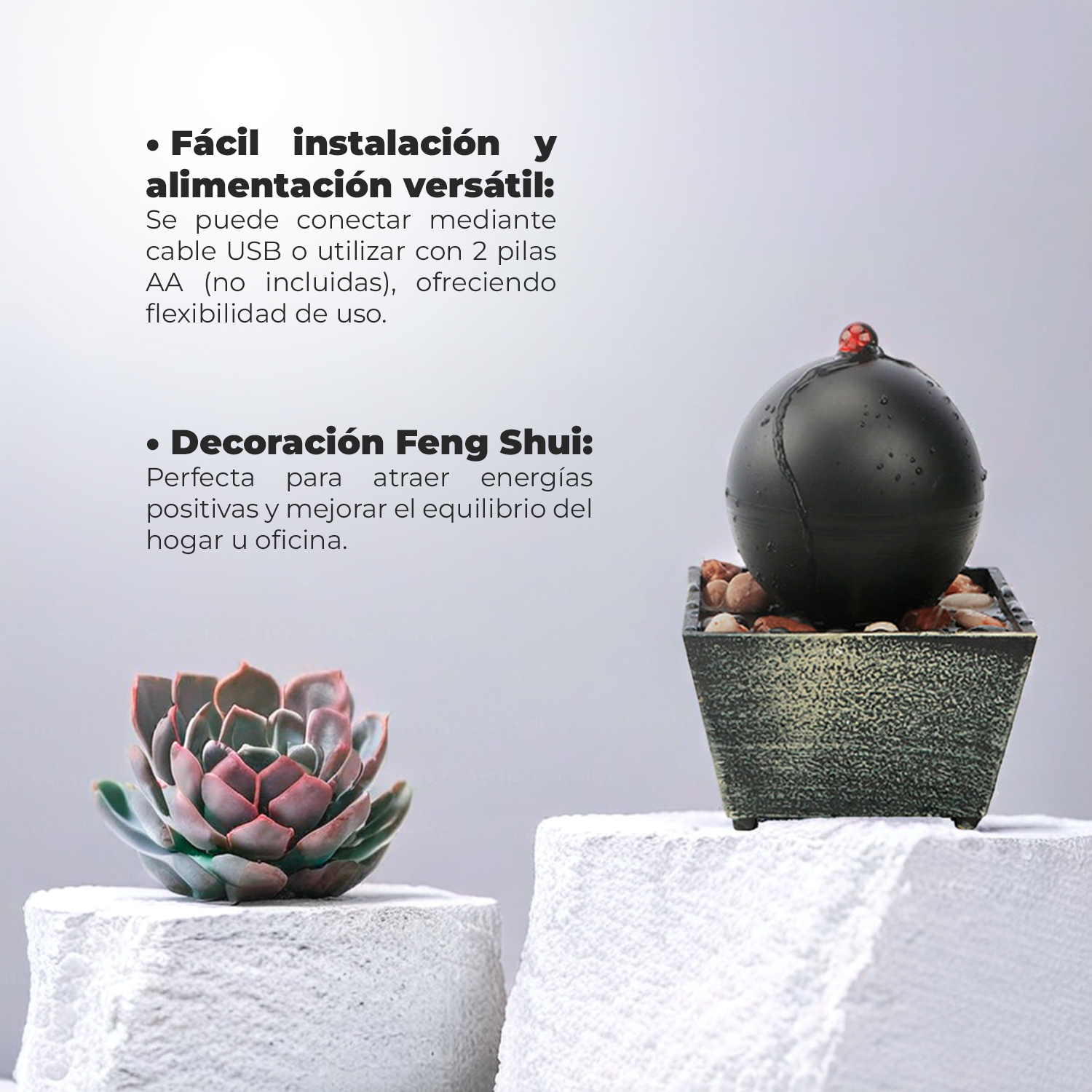 Fuente De Mesa Cascada De Agua Feng Shui Estilo Roma-5