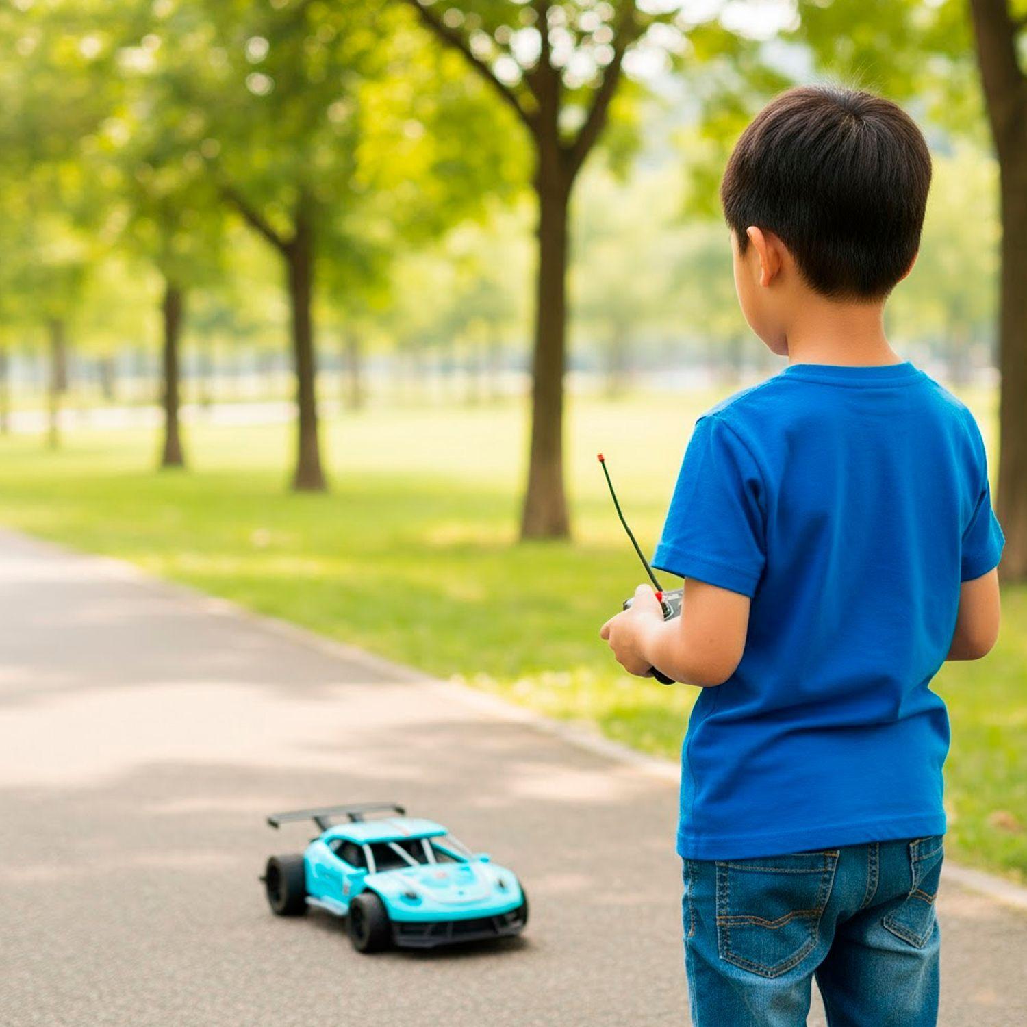 Auto Deportivo a Control Remoto Celeste-3