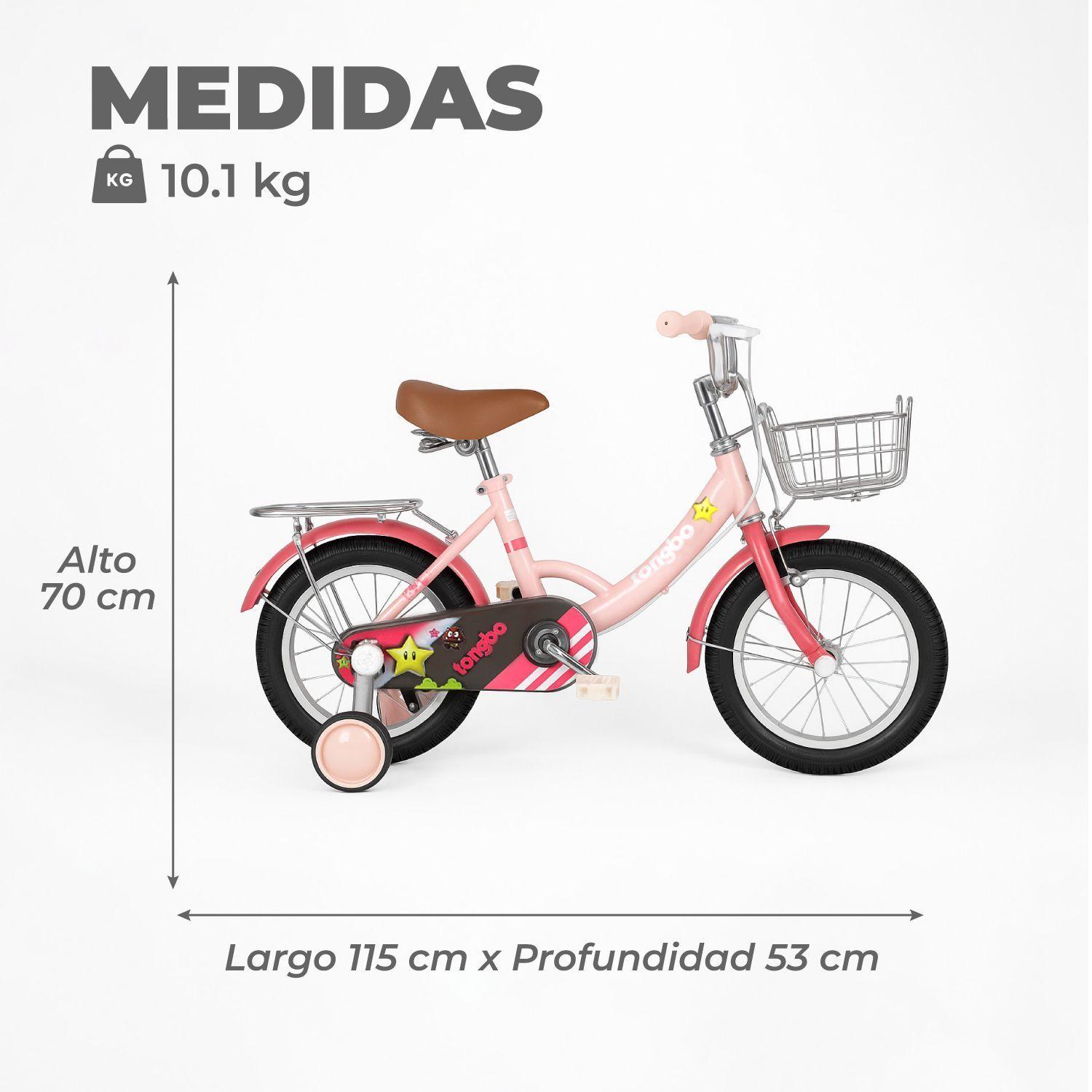 Bicicleta Niña Infantil De Paseo Little Star Rueditas Aro 16-2