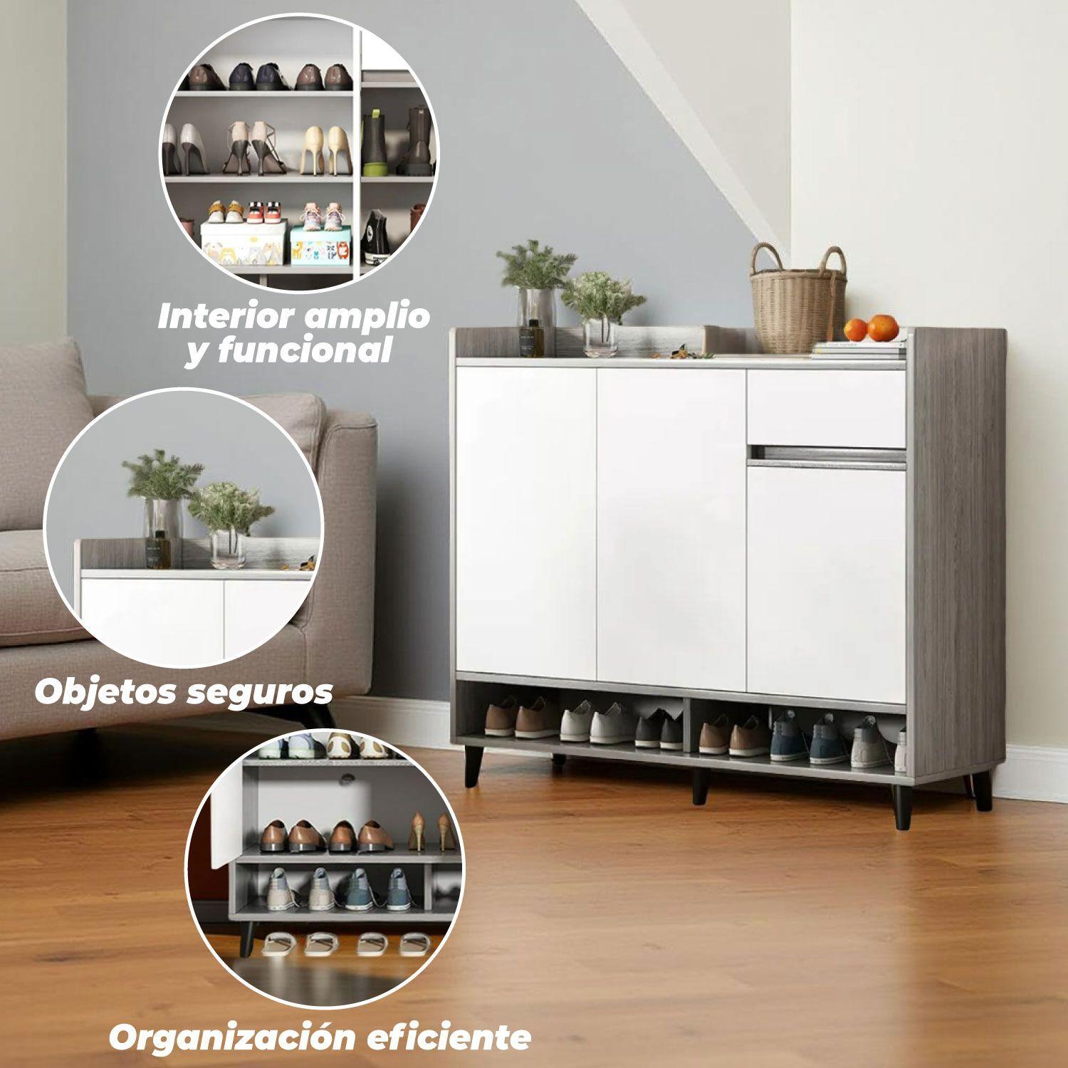 Zapatero Silver 3 Puertas con Cajon Organizador Estante 81Cm-3