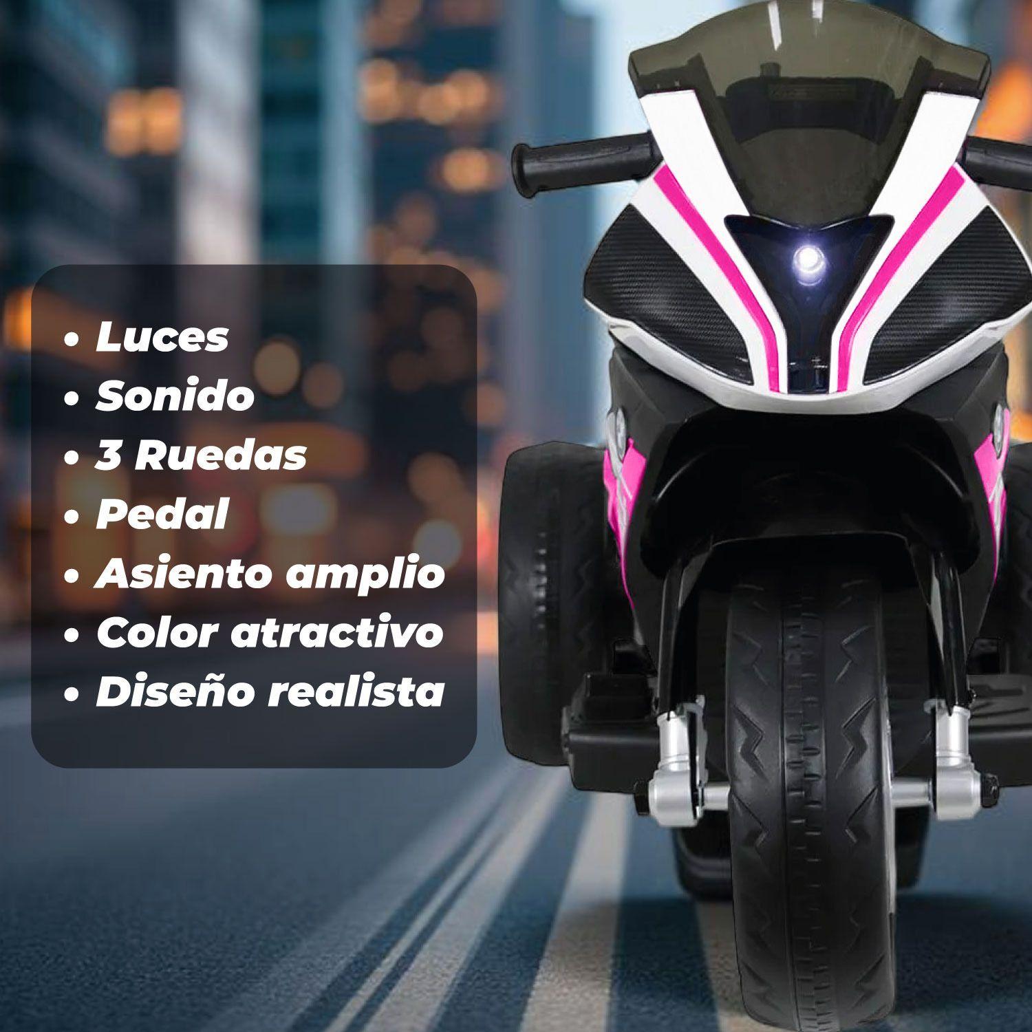  Moto Niños Electrica 3 Ruedas Nitro Italy V4 Luz Y Sonido-2