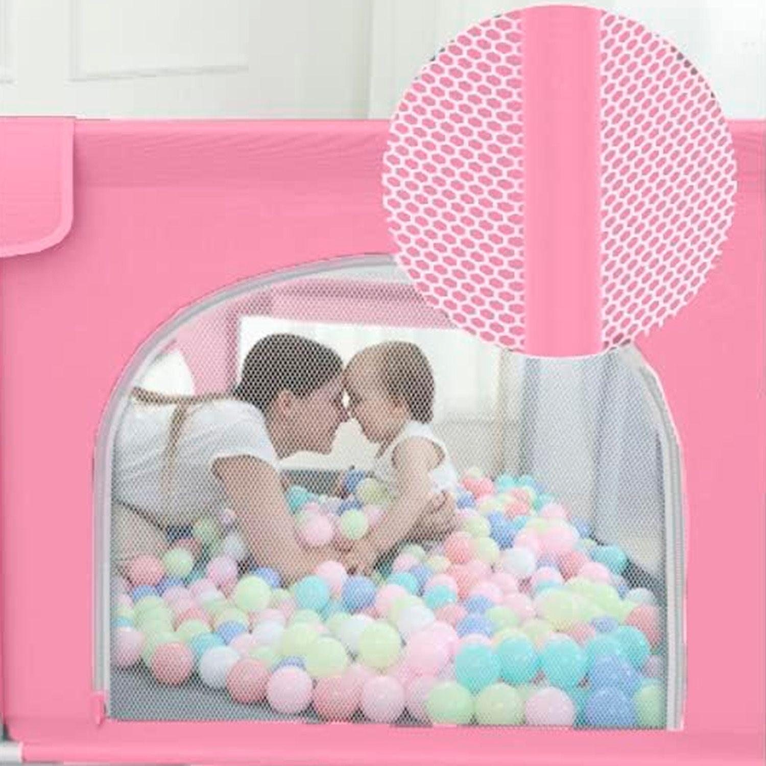 Corral de Seguridad Bebe 180cm Rectangular Rosado-4