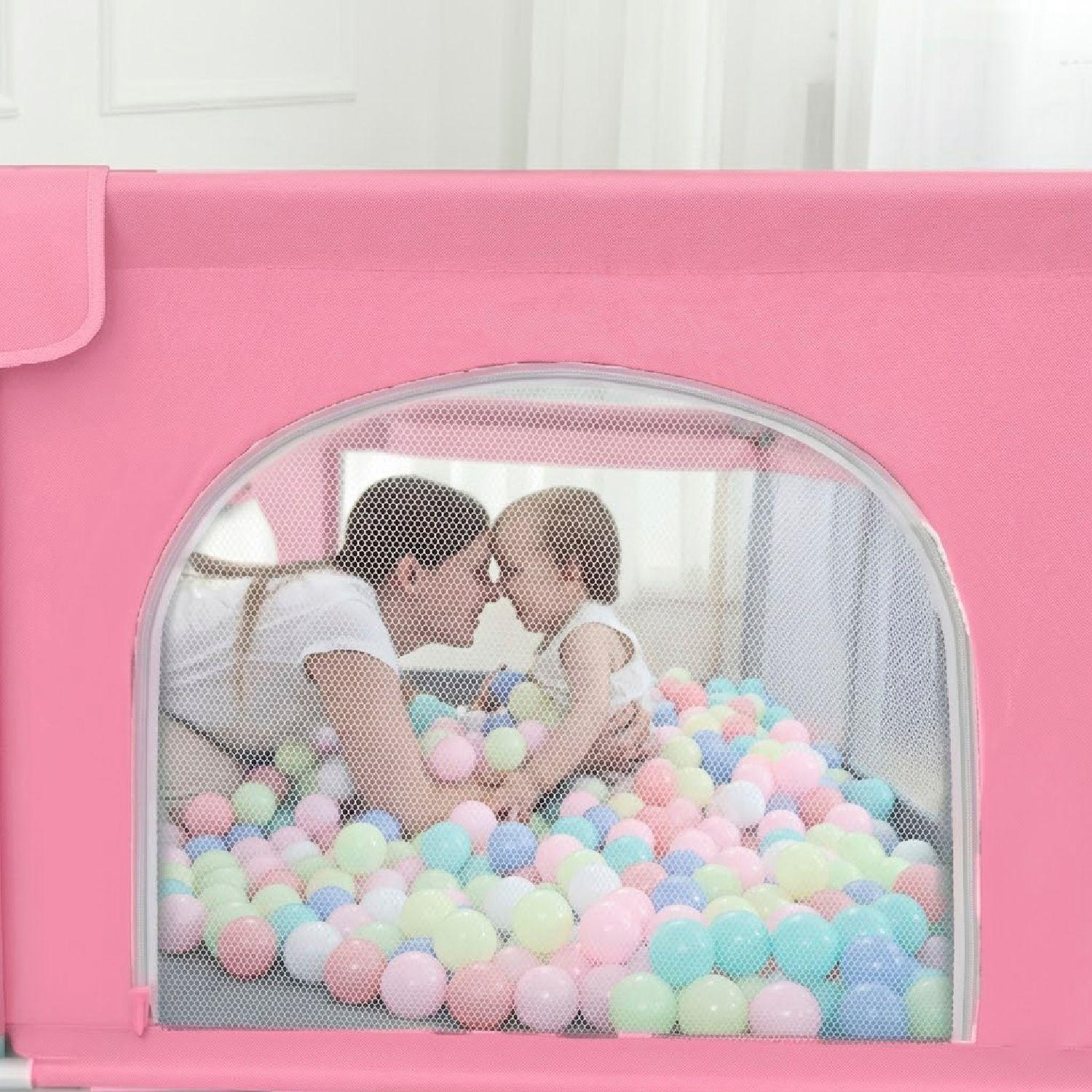 Corral de Seguridad Bebe 180cm Rectangular Rosado-4