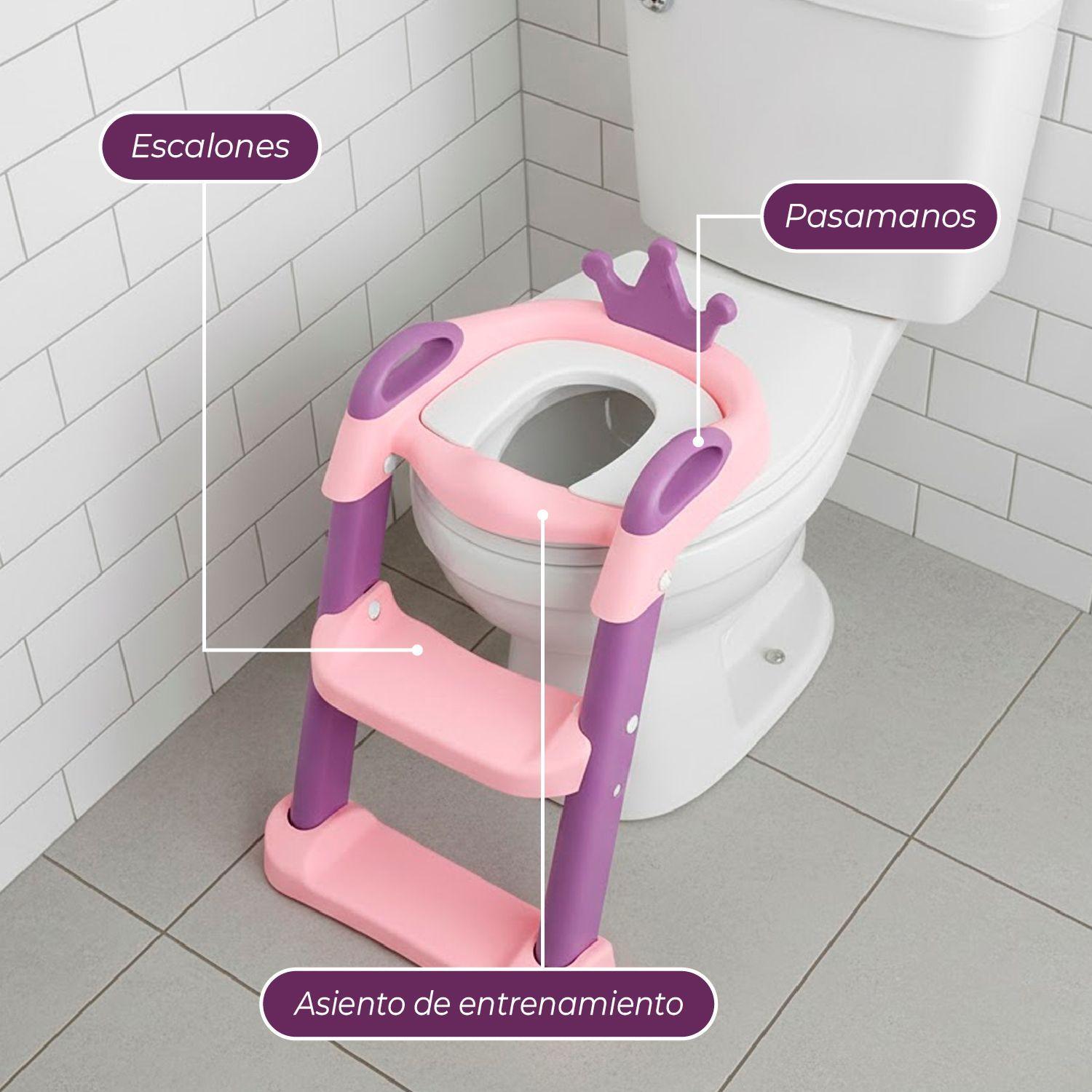 Escalera Asiento Adaptador De Baño Pelela Niños Rosado-4