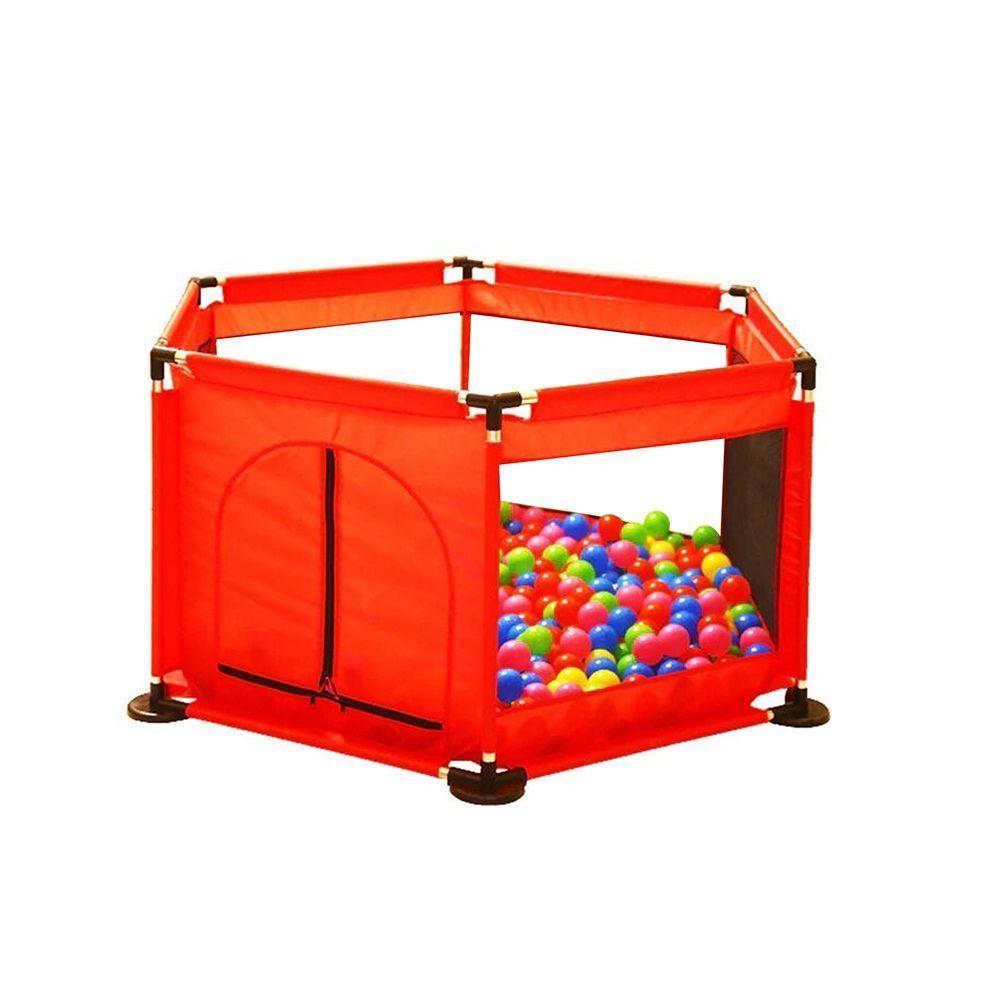 Corral Seguridad Bebe 50 pelotitas + Aro Basket Rojo-1