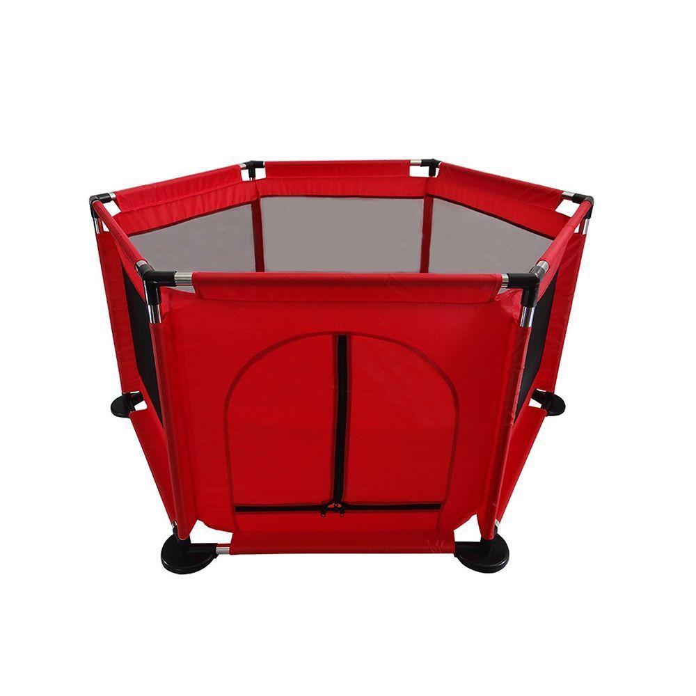 Corral Seguridad Bebe 50 pelotitas + Aro Basket Rojo-2