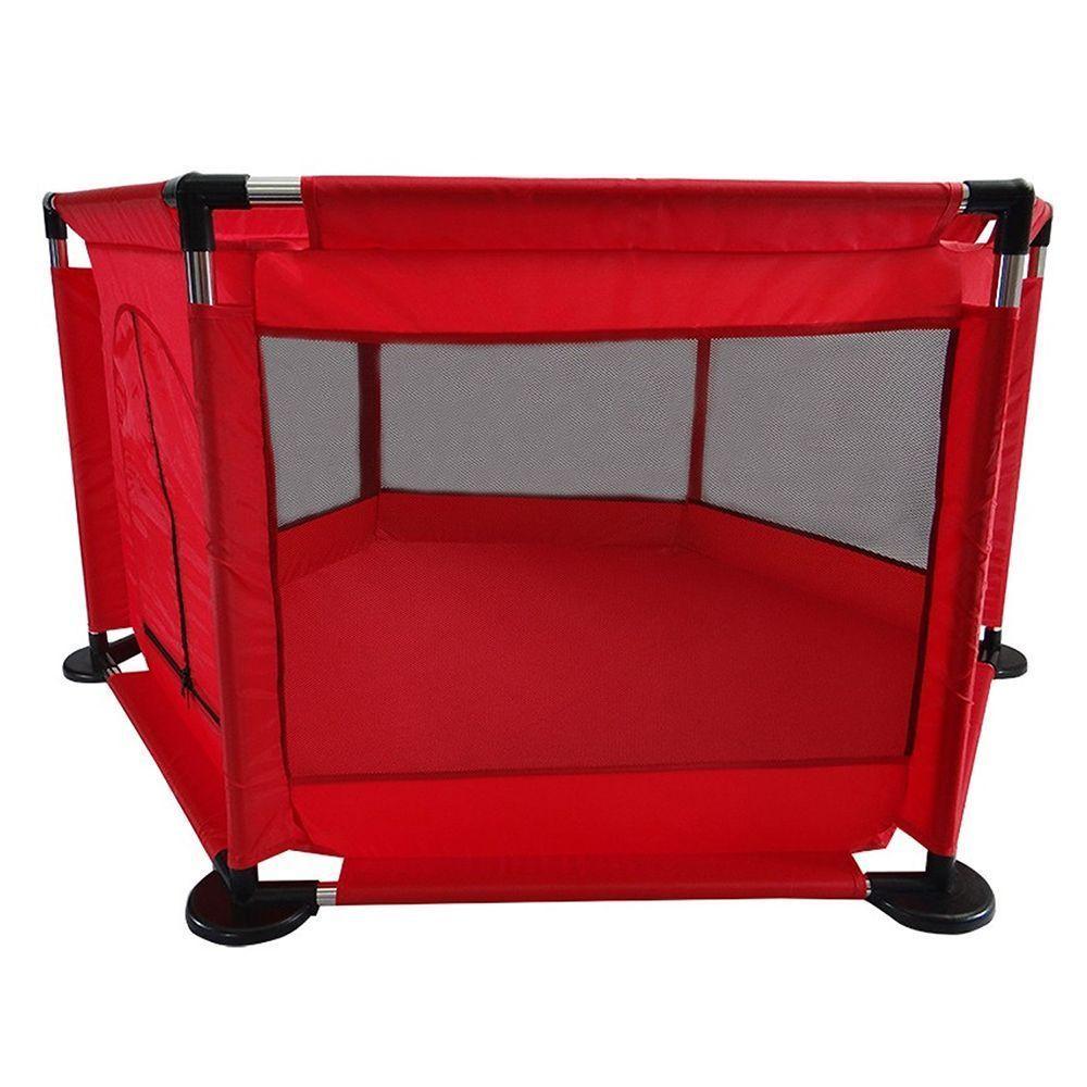 Corral Seguridad Bebe 50 pelotitas + Aro Basket Rojo-4