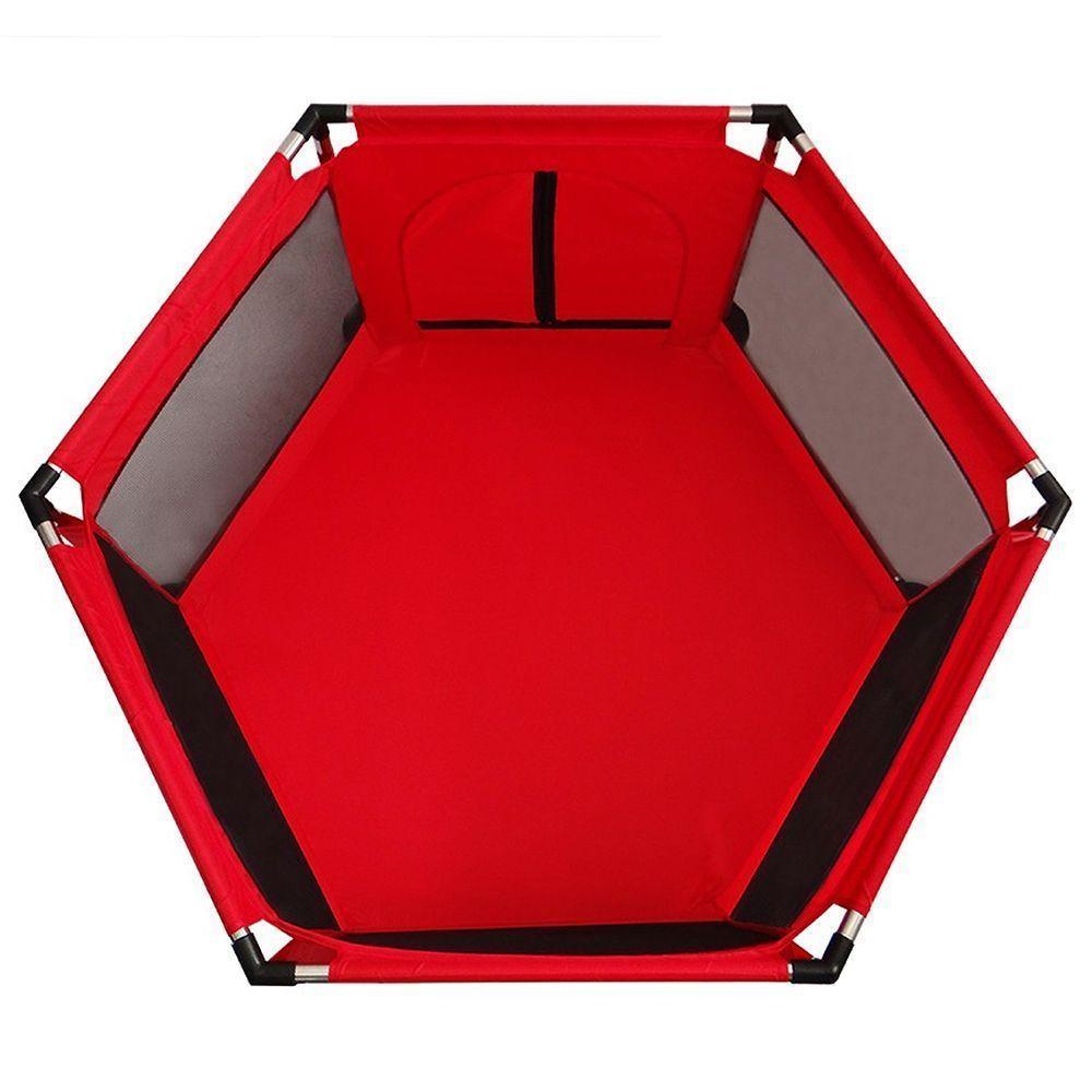 Corral Seguridad Bebe 50 pelotitas + Aro Basket Rojo-5