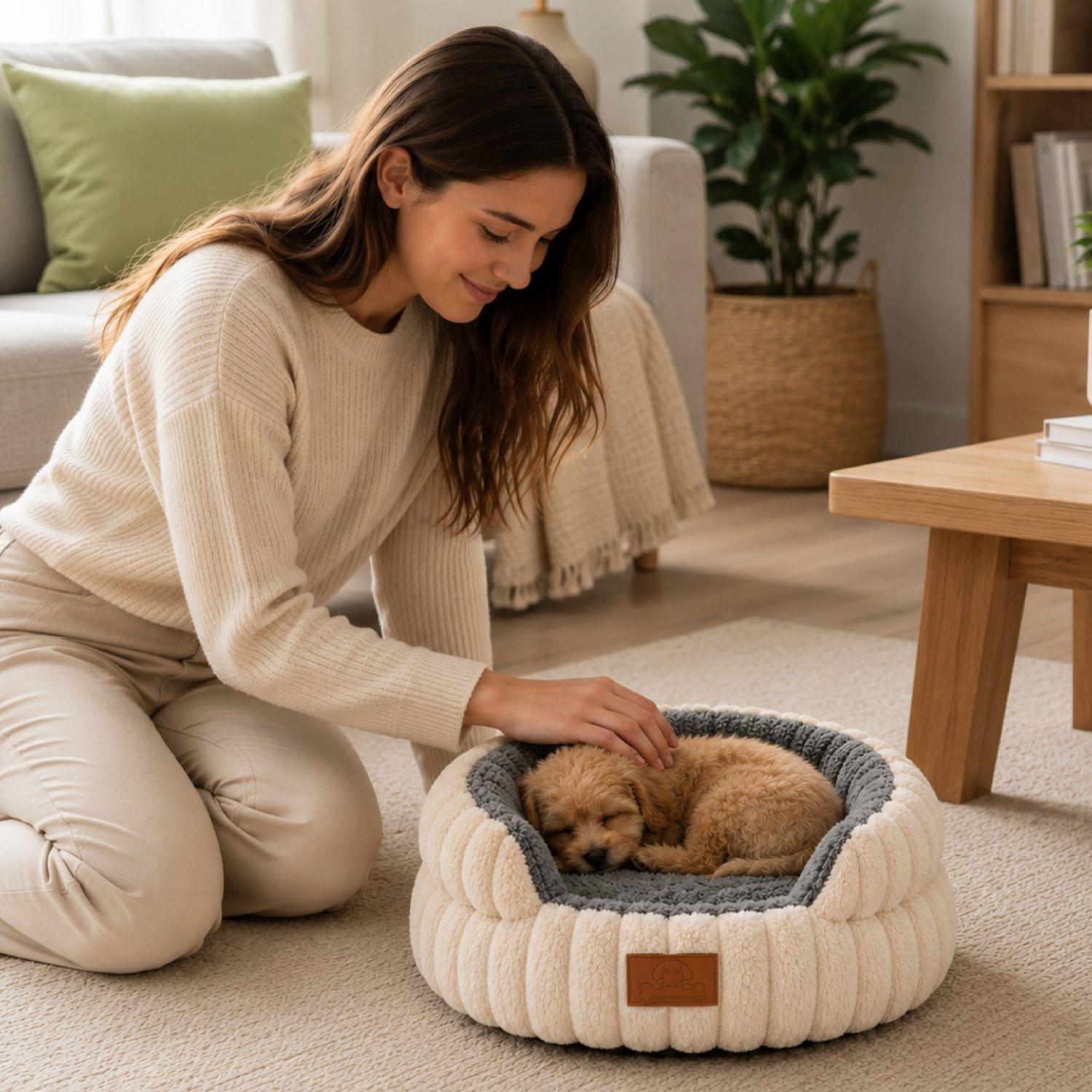 Cama Antiestrés Ergonómica Antideslizante Mascotas 35cm-4