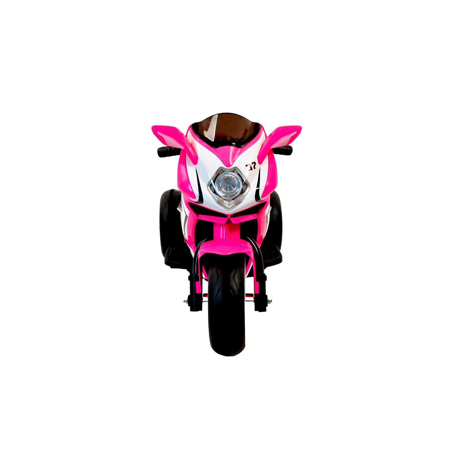 Moto Eléctrica Infantil con Música y Luz Color Rosado-2